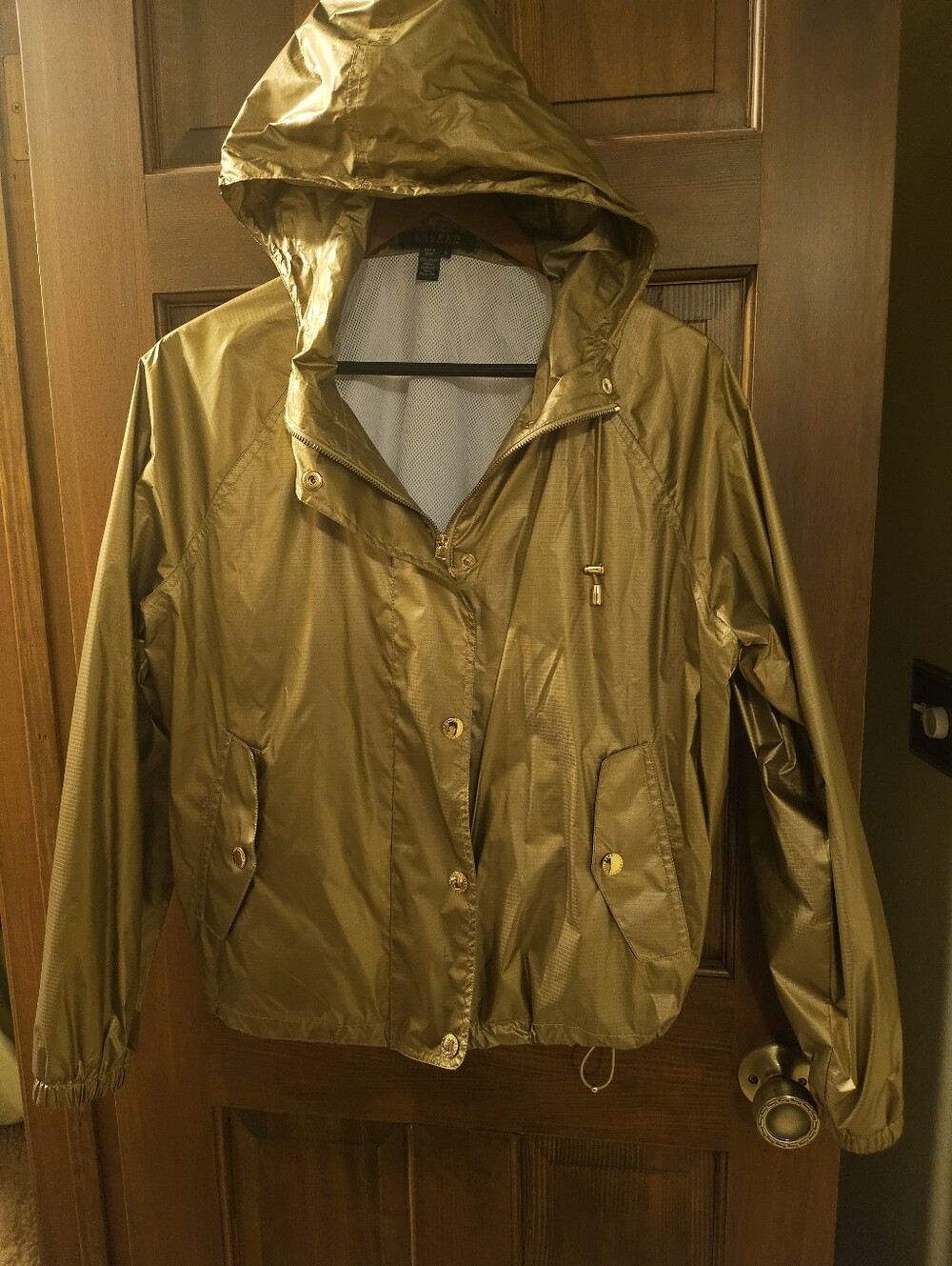 Ralph Lauren Metallic Olive Hooded Utility Jacket